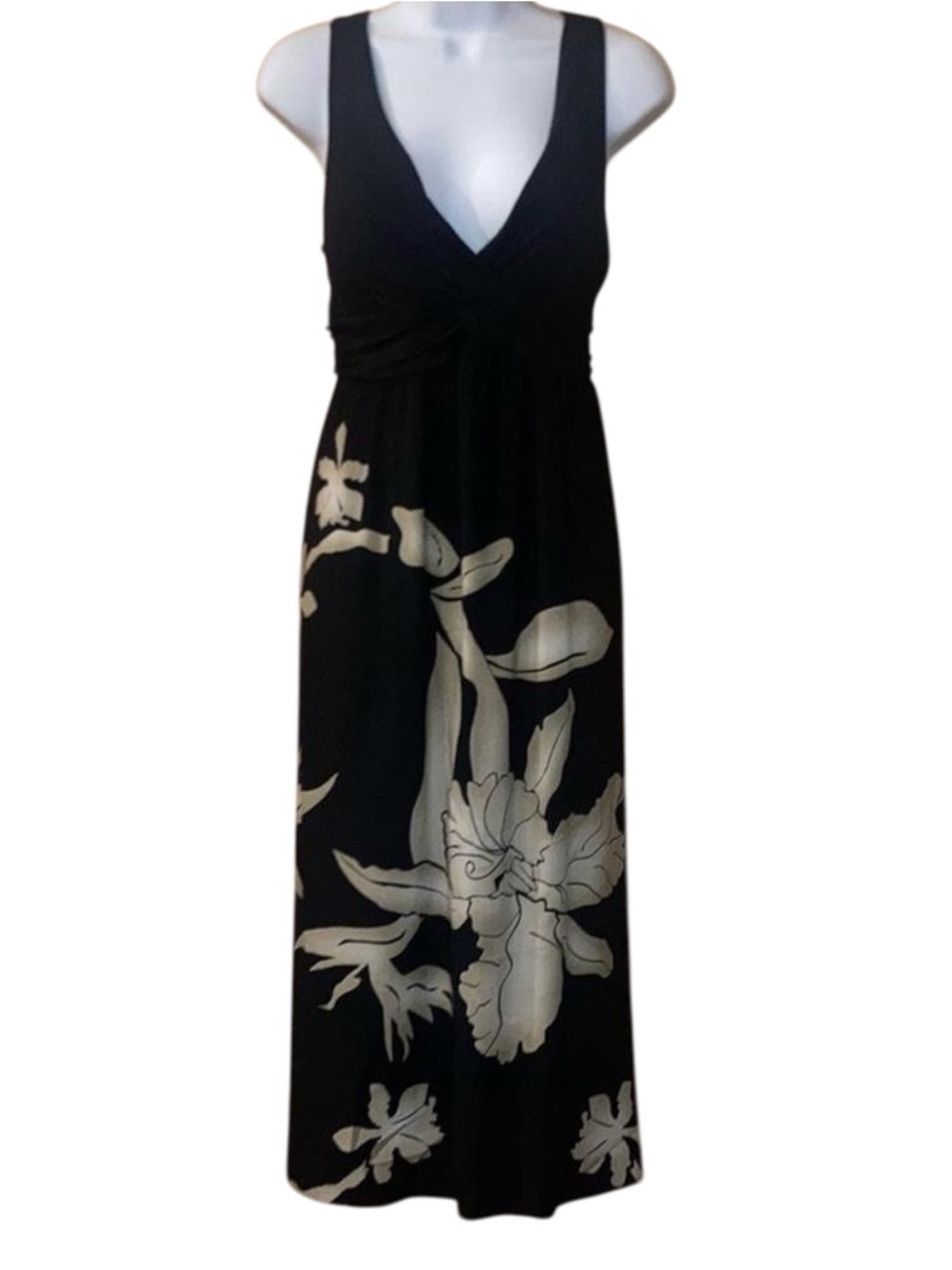 Soft Surroundings Black Floral Dress Misses size L/12-14